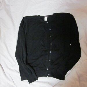 Classic black cardigan Henry Bendell md Italy 100 cotton lightweight